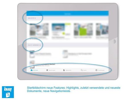 Startbildschirm neue Features: Highlights, zuletzt verwendete und neueste Dokumente, neue Navigationsleiste